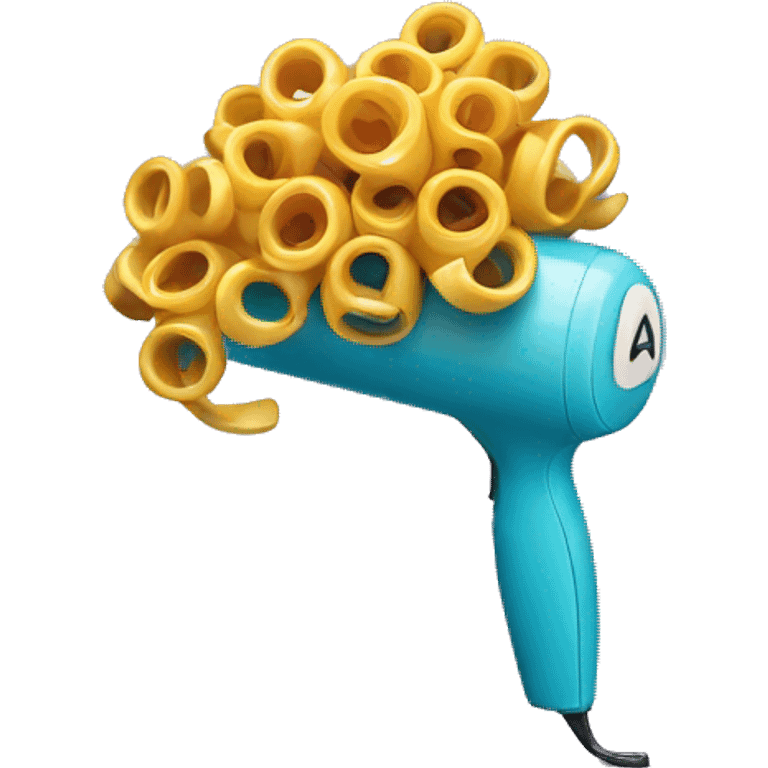 a plastic curler for hair on desk emoji