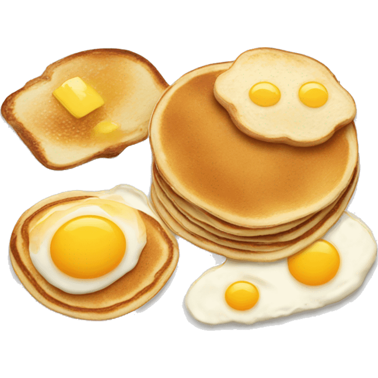 Pancakes eggs toast wine emoji