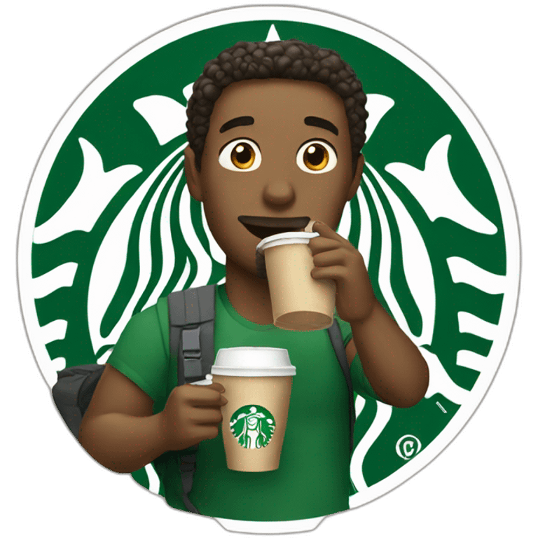 Guy drinking starbucks emoji