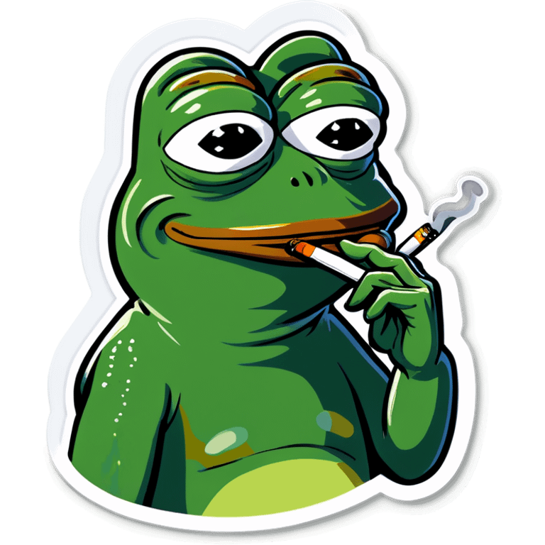 Pepe the frog with a Cigarett emoji