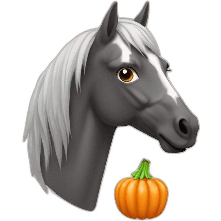 cheval qui mange une carotte emoji