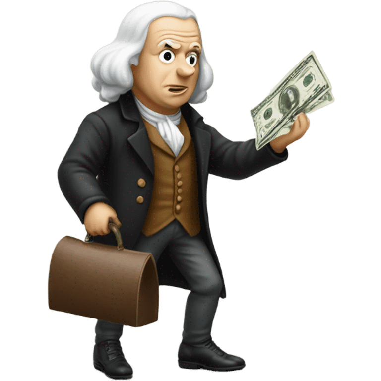 Benjamin Franklin robbing a bank emoji