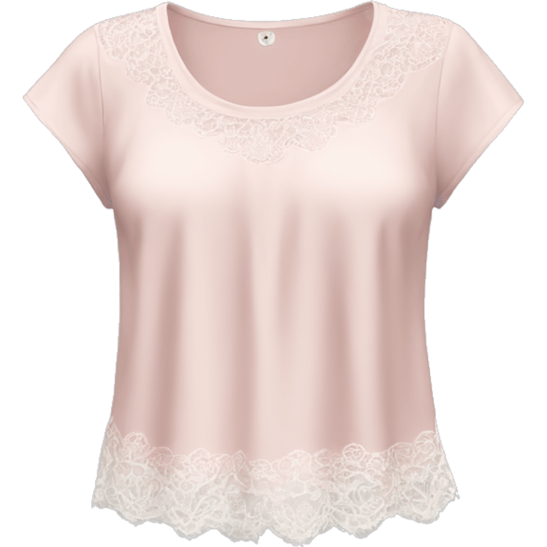 light pink top with lace emoji