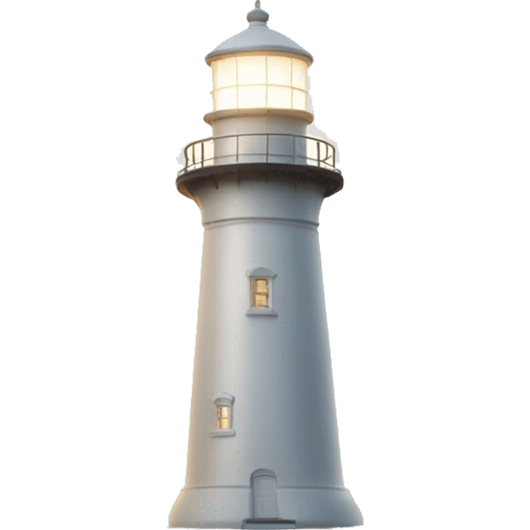 white lighthouse shining with lightbeam emoji