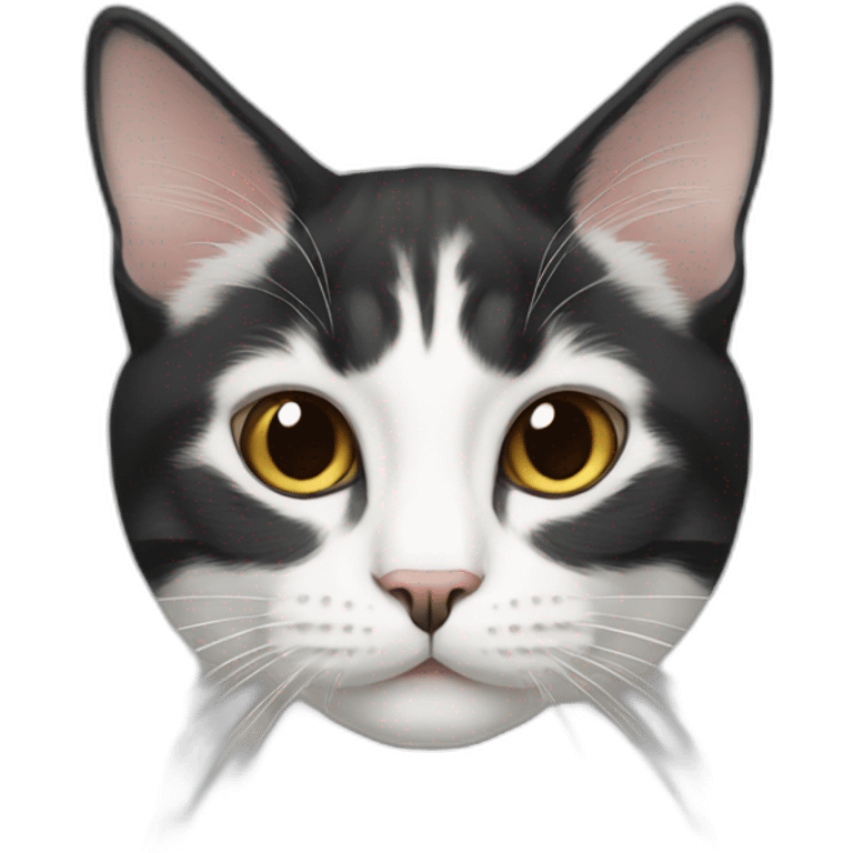 Cat White and black  emoji