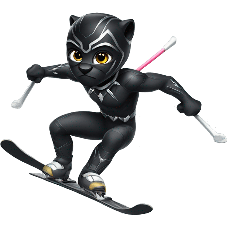 black panther skiing emoji