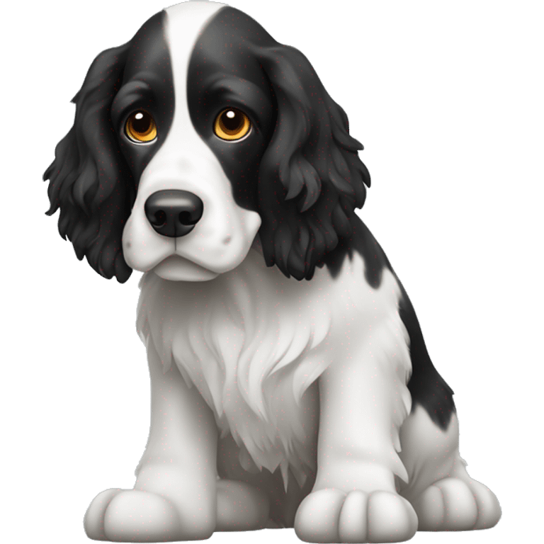 Black and white English Springer Spaniel dog emoji