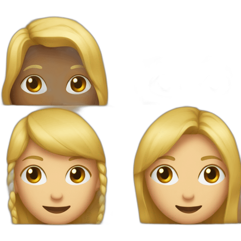 Homme blond et femme brune dans box emoji