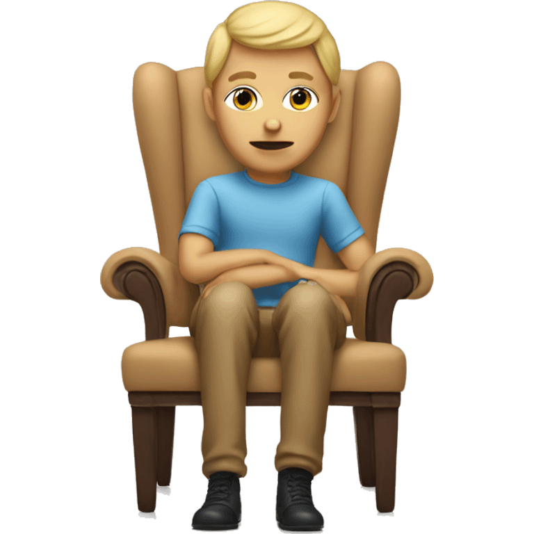 Memoji sitting in chair with face plant emoji