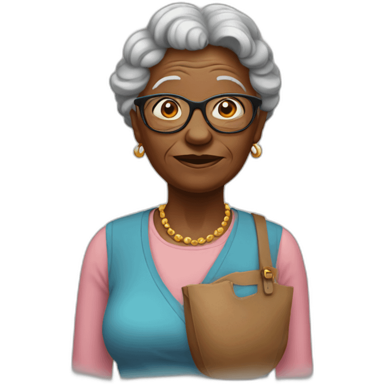 black grandma with saggy bosom emoji