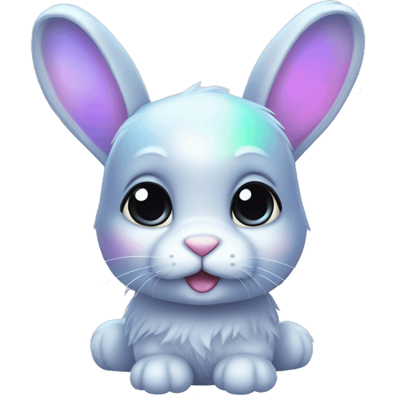 Iridescent floppy bunny emoji