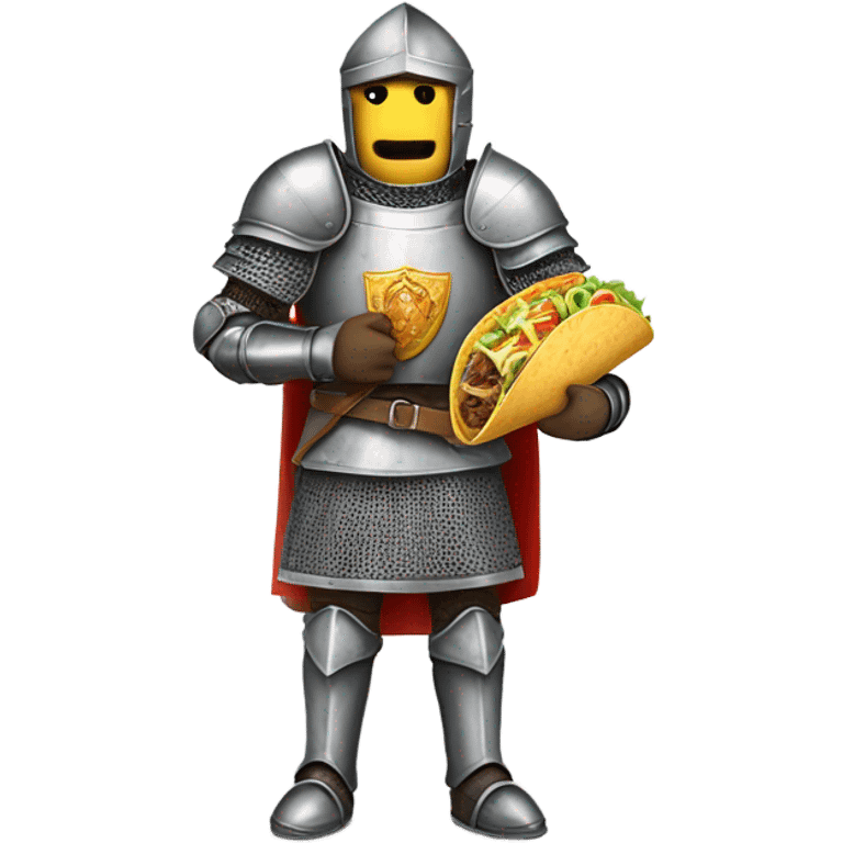 Knight holding a taco emoji