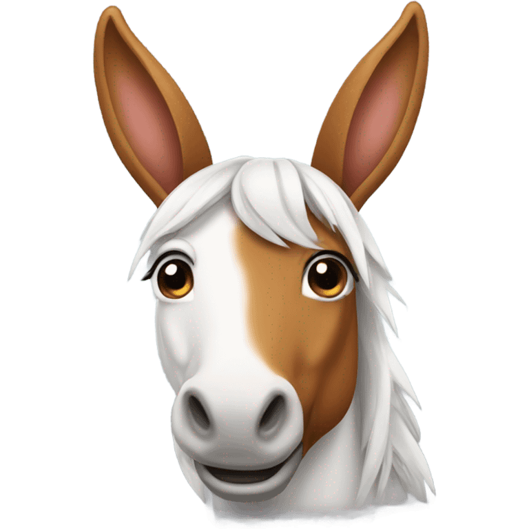 Horse wearing rabbit ears emoji