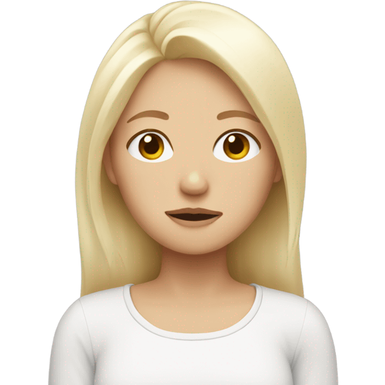 Very sleepy white blonde girl  emoji