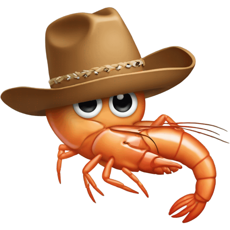 Shrimp hearing cowboy hat  emoji