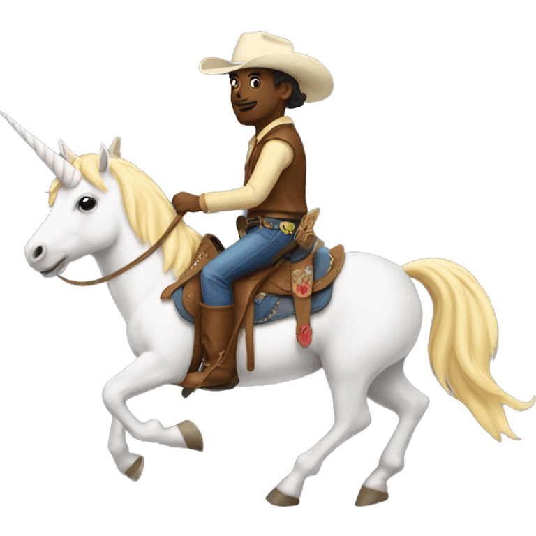 Unicorn riding a cowboy emoji