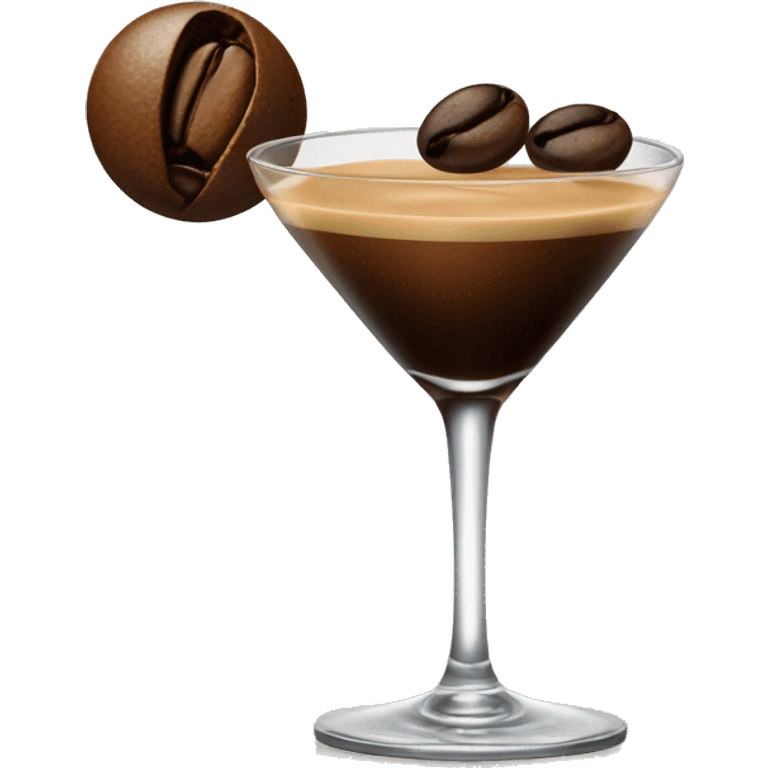 Espresso martini with one coffee bean as garnish emoji