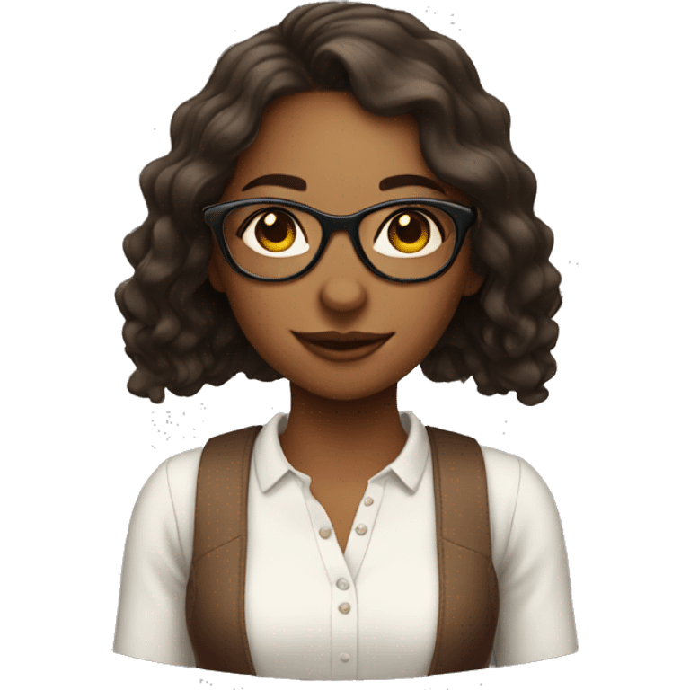 girl with glasses and wine emoji