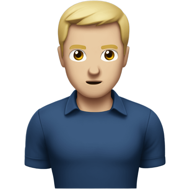 White Man in dark blue shirt ready to fight  emoji