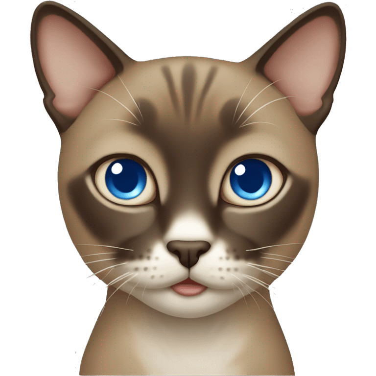 Dark Brown face - beige body thai cat with blue eyes  emoji