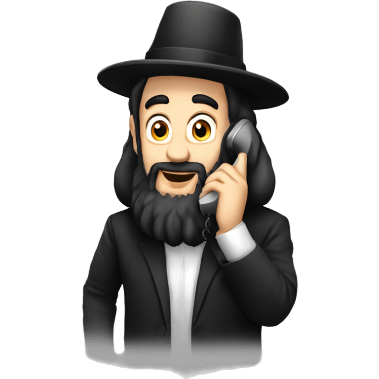 Hasidic Jewish guy on the phone saying Call me after yom tov emoji