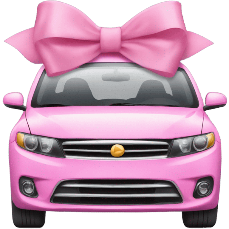 Pink car with bow emoji