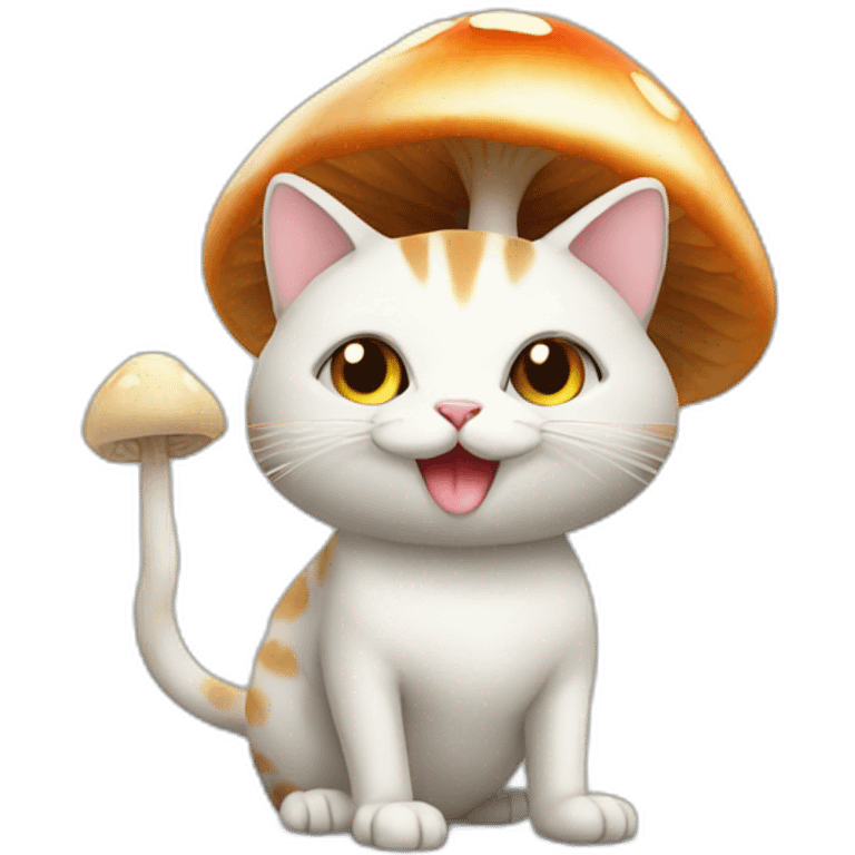 Cat whit mushroom  emoji