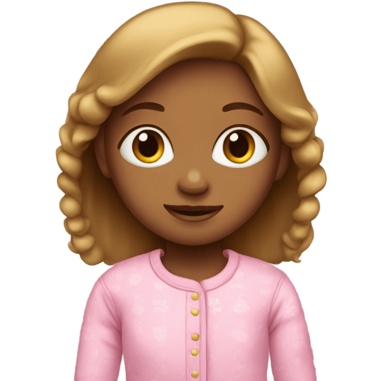 Girl wearing pink pyjamas  emoji