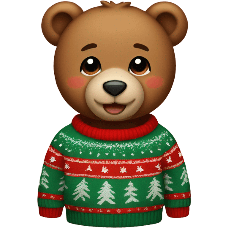 teddy bear wearing a christmas Pullover emoji