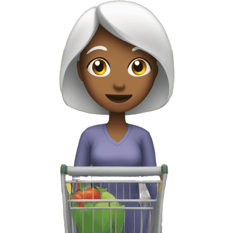 woman with supermarket cart emoji