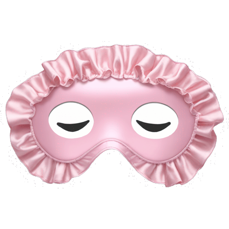 Light pink Frilly satin sleep mask no eyes emoji