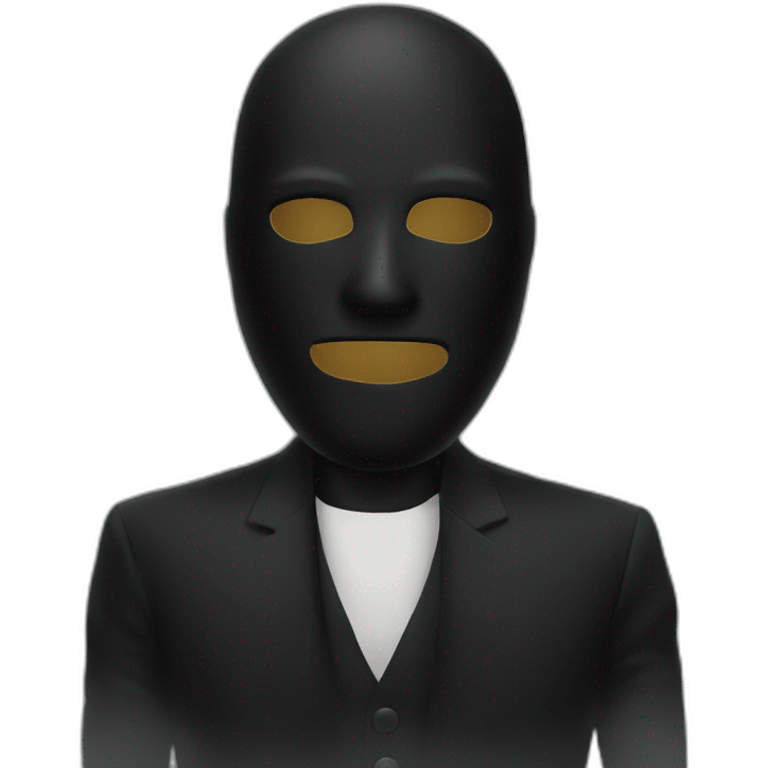 black mask, no eyeholes emoji