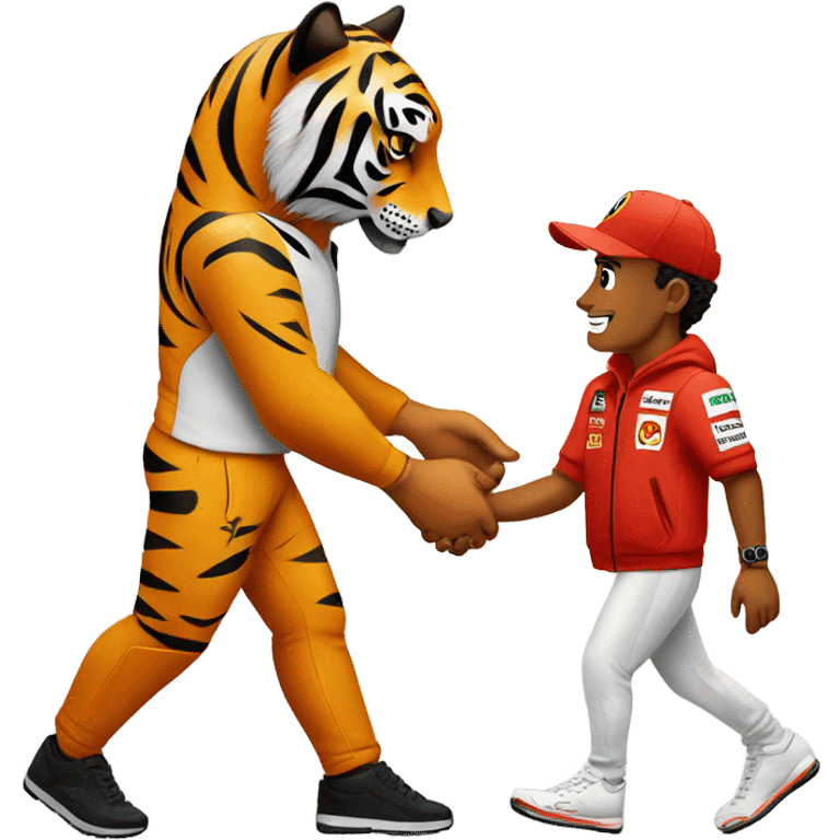 lewis hamilton hand in hand with tiger  emoji