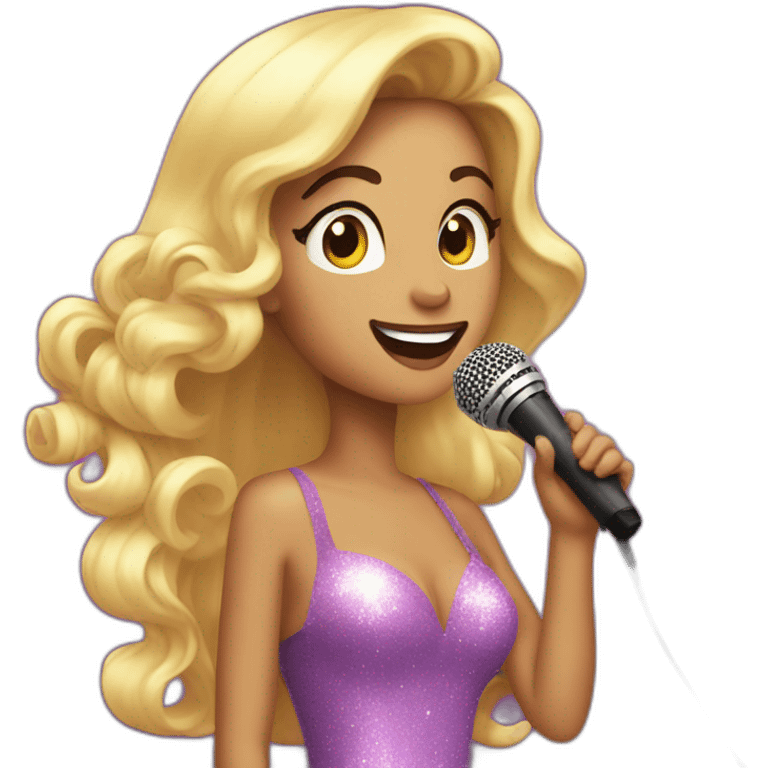 beauty queen singing in Karaoke emoji