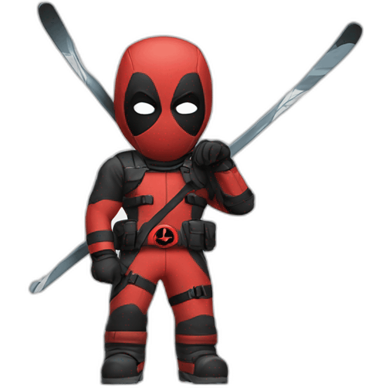 Dead pool qui fait du ski alpin emoji