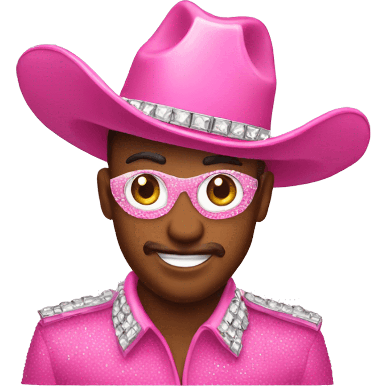 Bedazzled pink cowboy hat  emoji