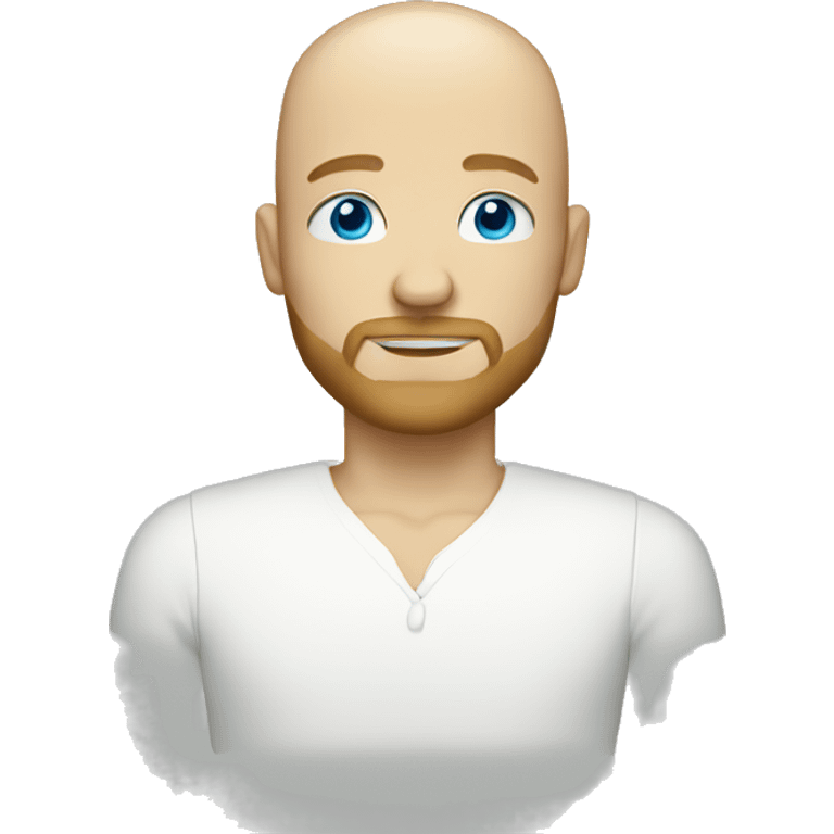 Bald man with blue eyes and short blonde beard emoji