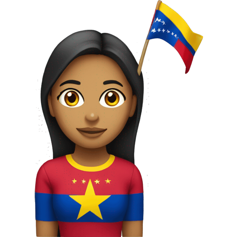 chica con la bandera de venezuela en la cara emoji