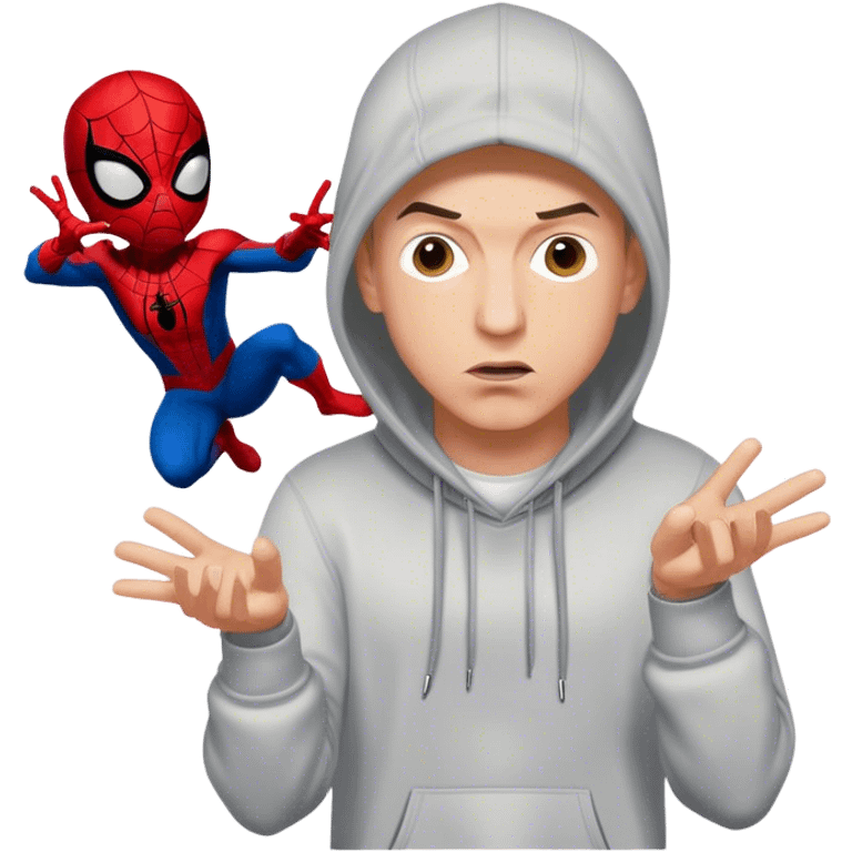 eminem rapping against spiderman emoji