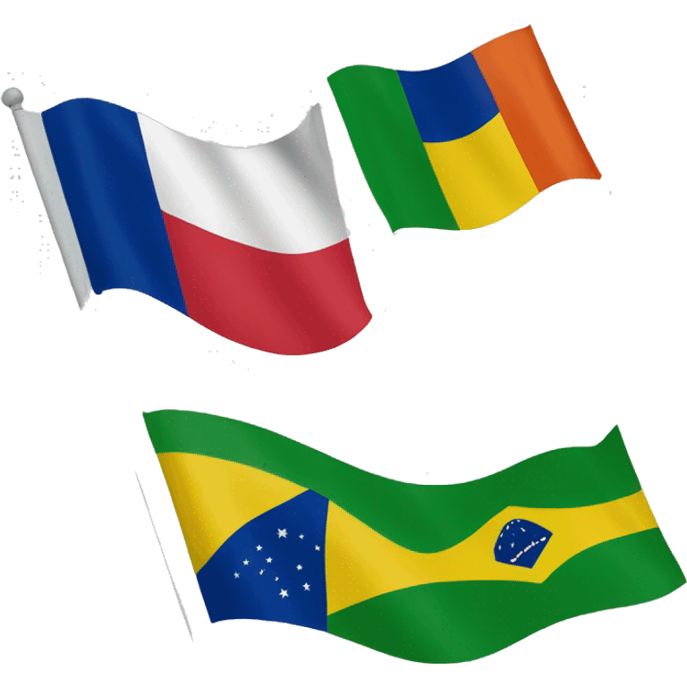 flag of brasil mixed with flag of the netherlands emoji