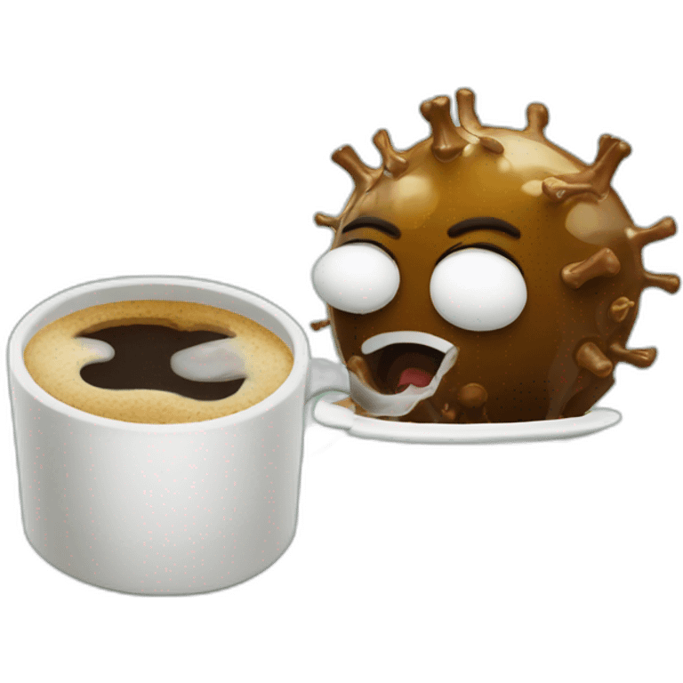 sleepy corona virus drinking coffee emoji