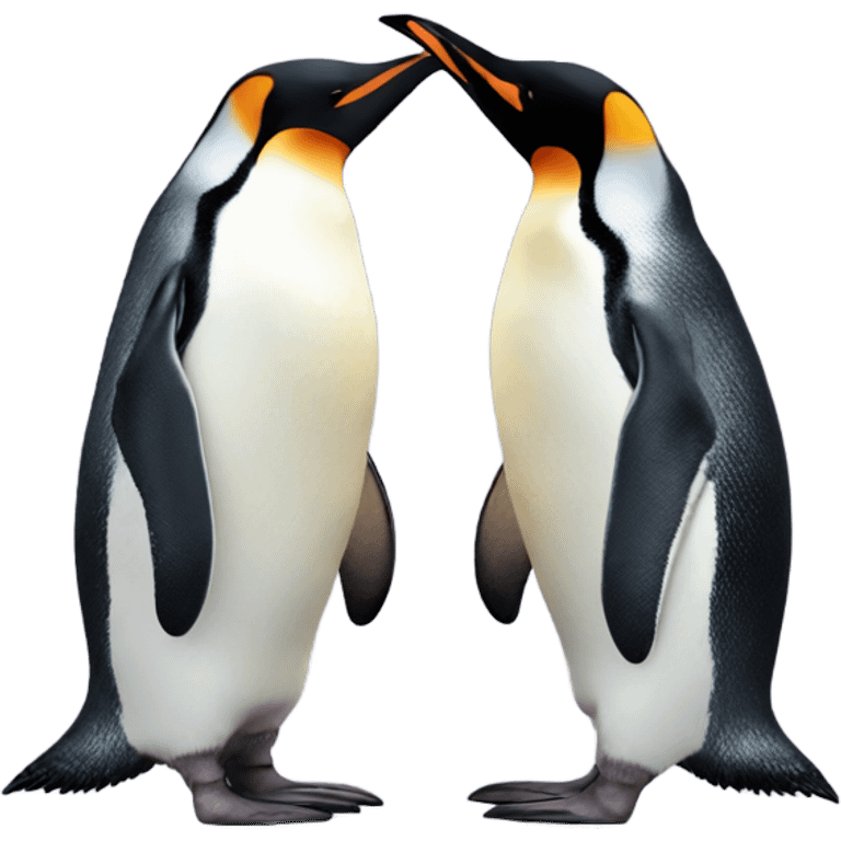 Two penguins animal kissing  emoji