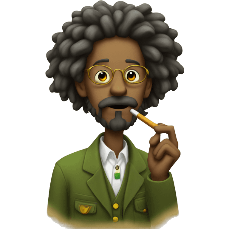 rastafari who is smoking emoji