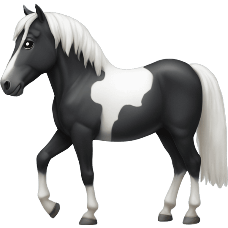 Black and white horse  emoji