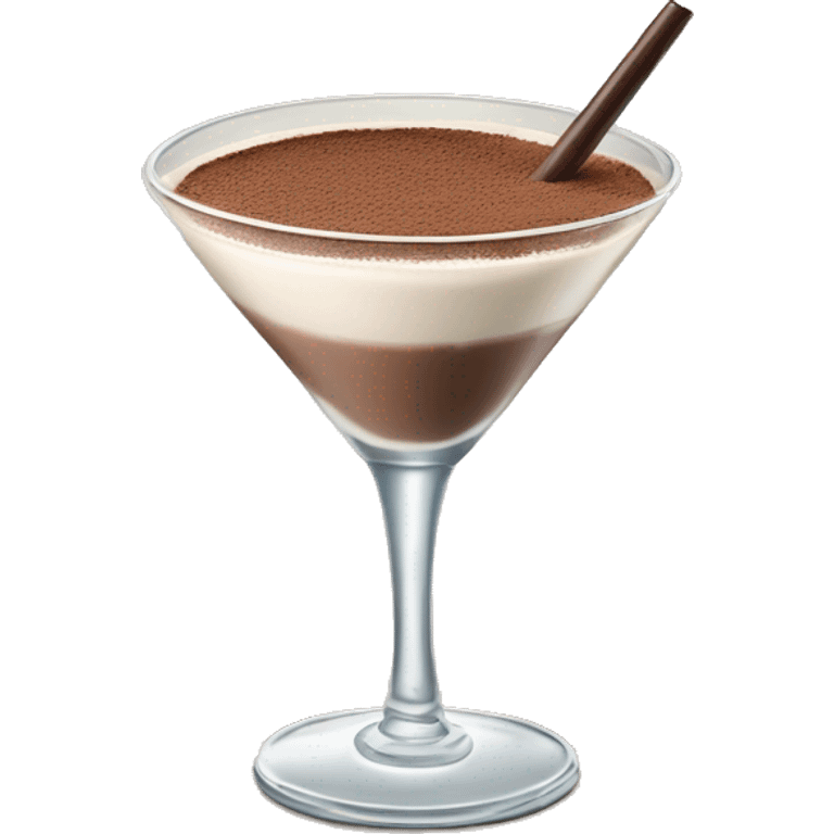 Creamy white cocktail in martini glass with cocoa powder on top emoji