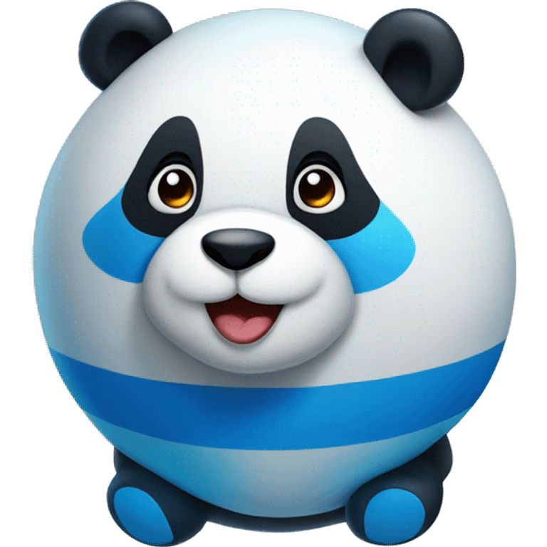 Balão formato de panda com a cor azul emoji