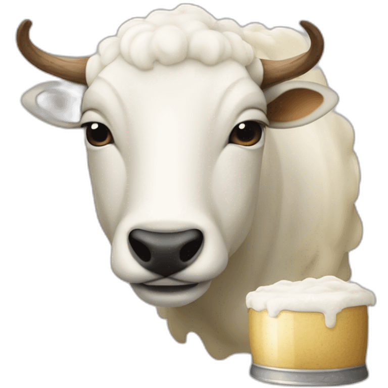 Chèvre qui boit une bière emoji