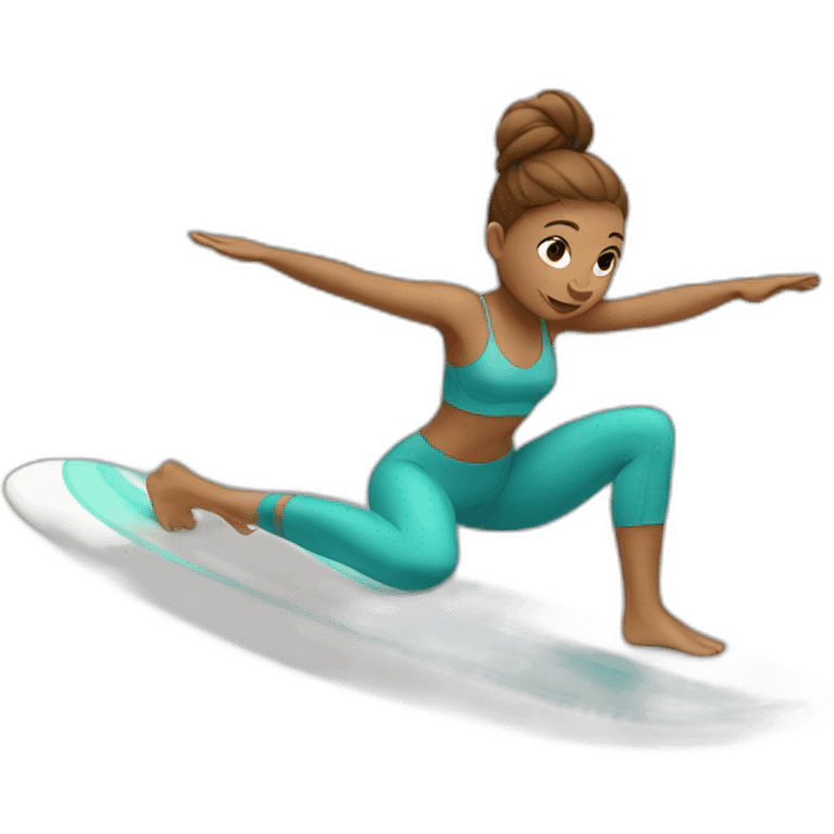 Yoga girl surfing emoji