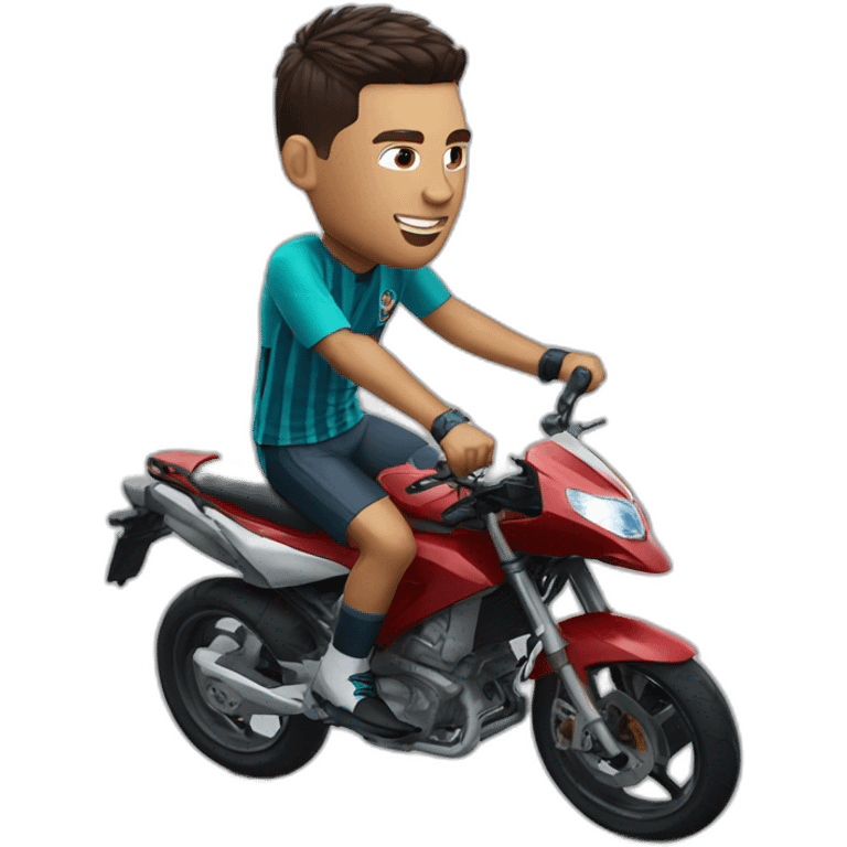 ronaldo riding a messi emoji