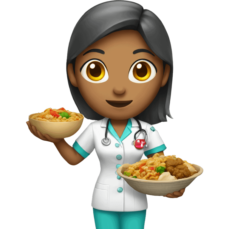 Nurse holding Chinese food emoji